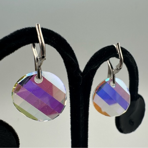 Marea Crystal Sterling Silver Drop Earrings, Made in Czech Republic w/Swarovski - Picture 16 of 16